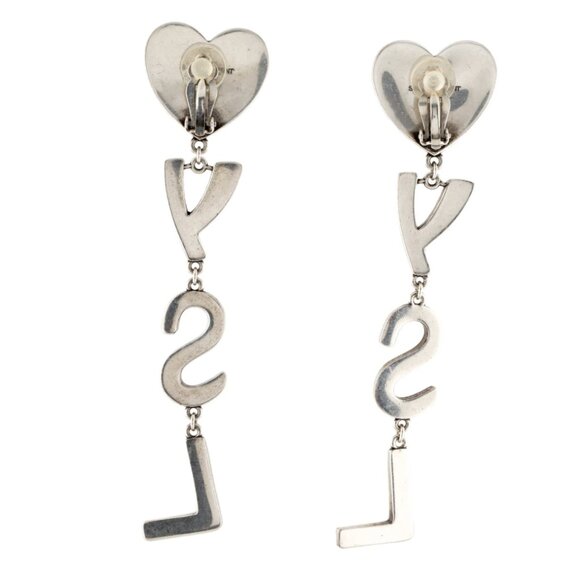 Saint Laurent Opyum - YSL Crystal Heart Clip-On Earrings - Picture 4 of 6